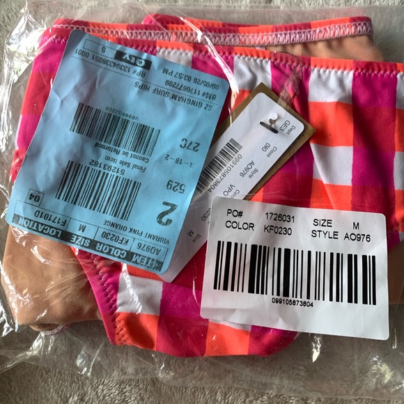 NWT J. CREW X CZ BLOCKPRINTS GINGHAM BIKINI BOTTOM, M - Picture 3 of 3